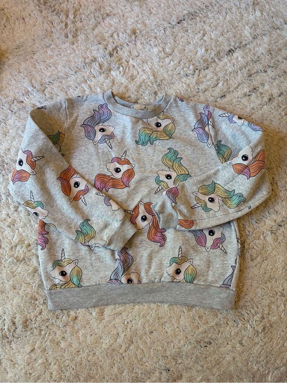 H&M Girls Unicorn Crewneck Sweatshirt, Size 8-10